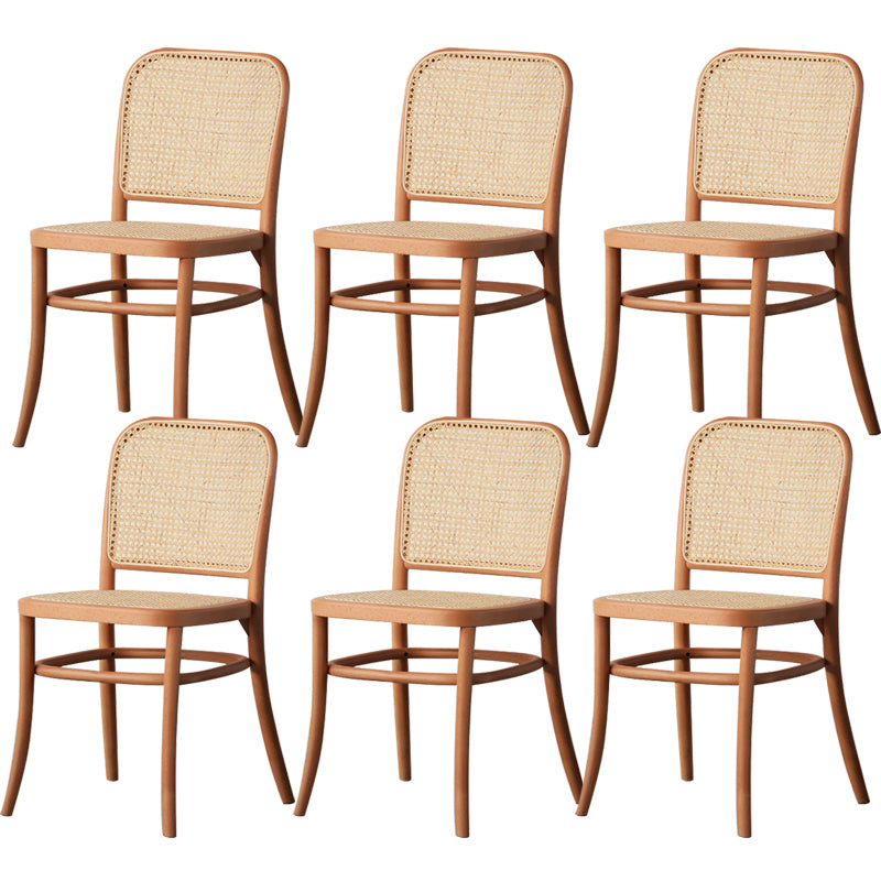 Wood Modern Patio Side Chair Open Back Dining Side Chair for Home