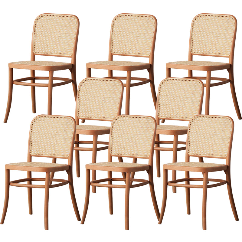 Wood Modern Patio Side Chair Open Back Dining Side Chair for Home