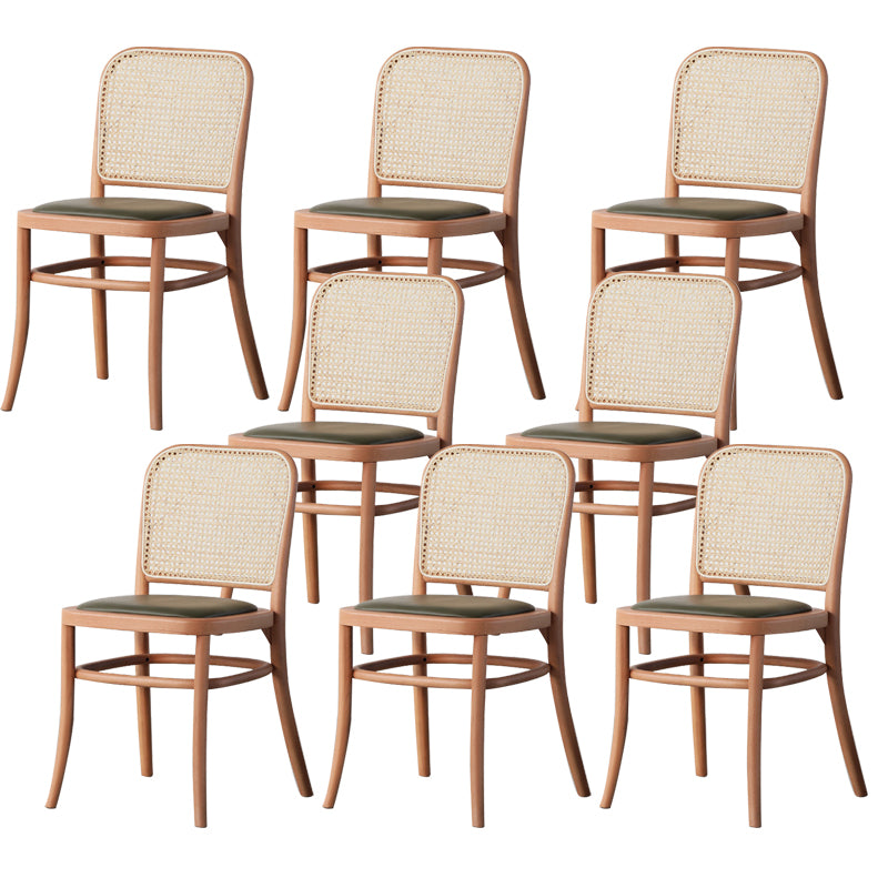 Wood Modern Patio Side Chair Open Back Dining Side Chair for Home