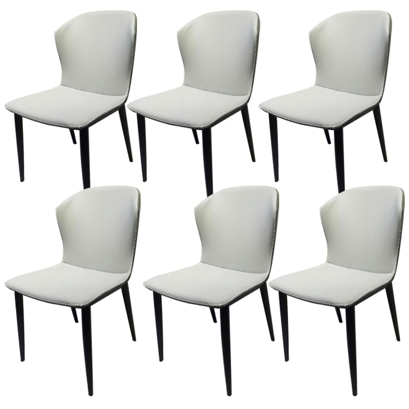 Faux Leather Dining Chair Industrial Style Wingback Side Chair