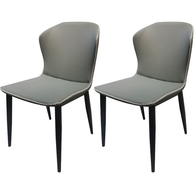 Faux Leather Dining Chair Industrial Style Wingback Side Chair