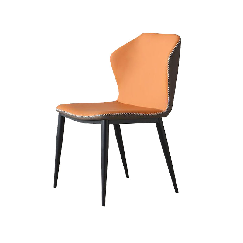 Faux Leather Dining Chair Industrial Style Wingback Side Chair