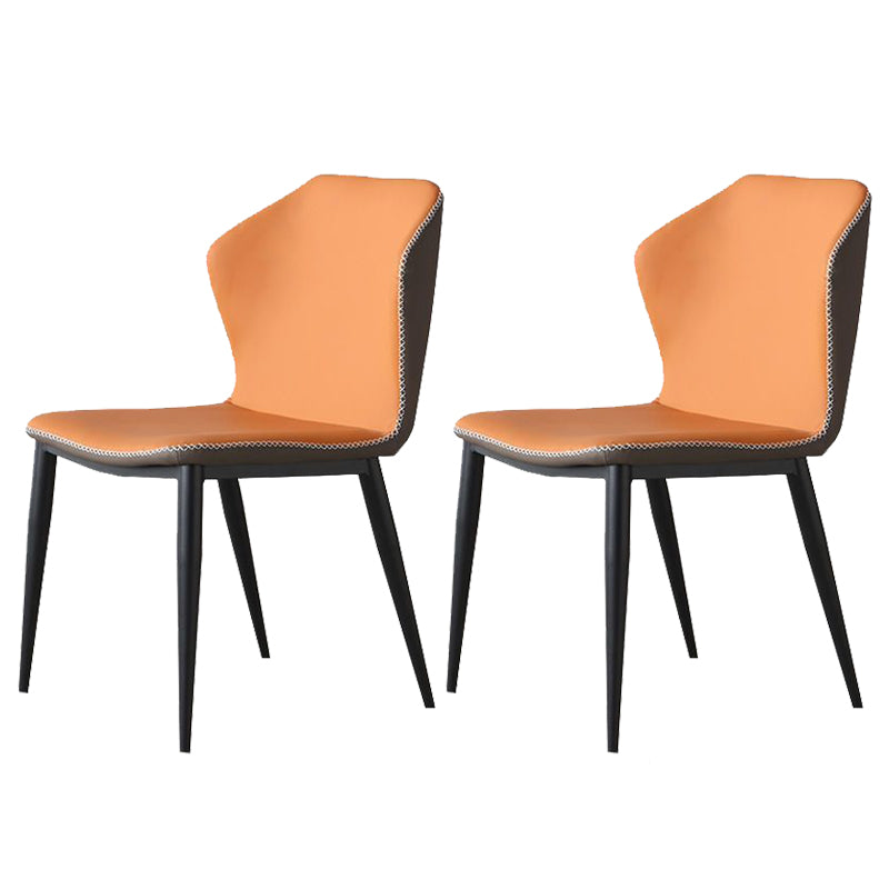 Faux Leather Dining Chair Industrial Style Wingback Side Chair