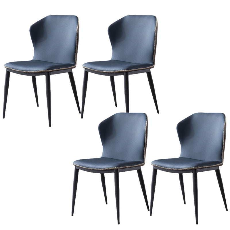 Faux Leather Dining Chair Industrial Style Wingback Side Chair