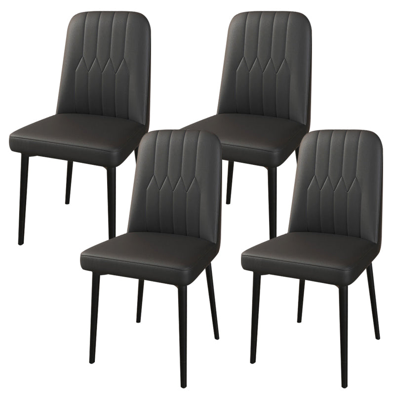 PU Leather Dining Chairs Parsons Armless Side Chair for Restaurant