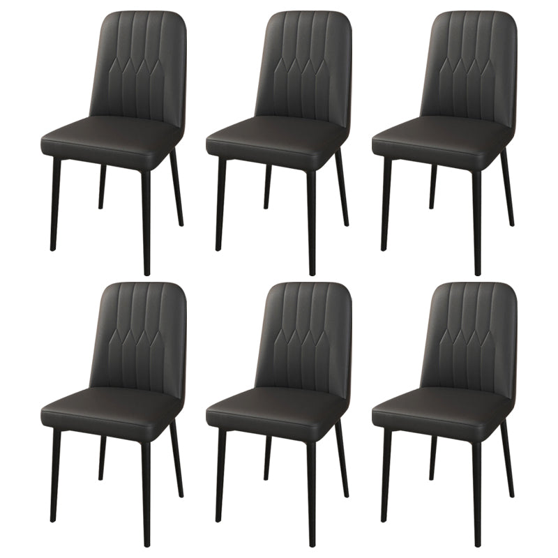 PU Leather Dining Chairs Parsons Armless Side Chair for Restaurant