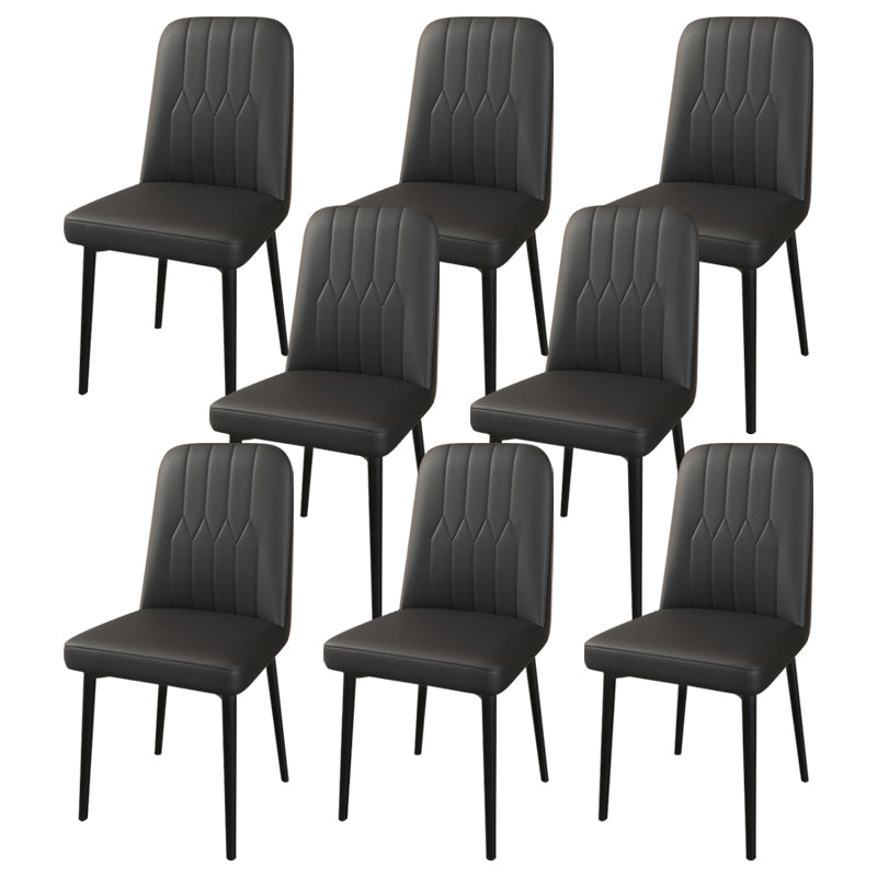 PU Leather Dining Chairs Parsons Armless Side Chair for Restaurant