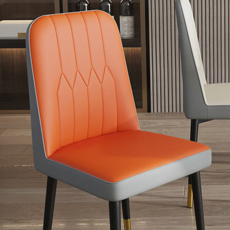 PU Leather Dining Chairs Parsons Armless Side Chair for Restaurant