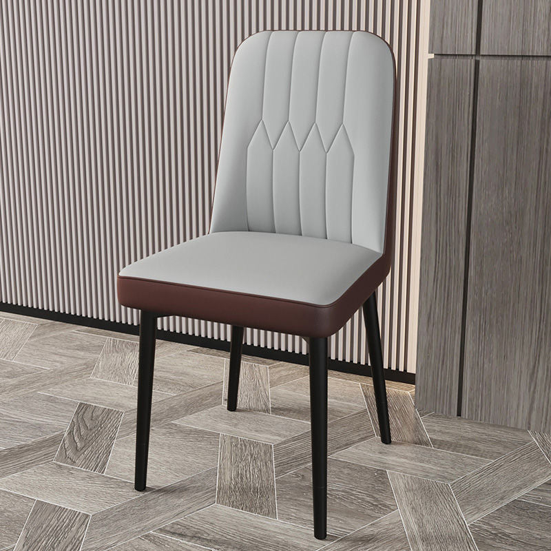 PU Leather Dining Chairs Parsons Armless Side Chair for Restaurant