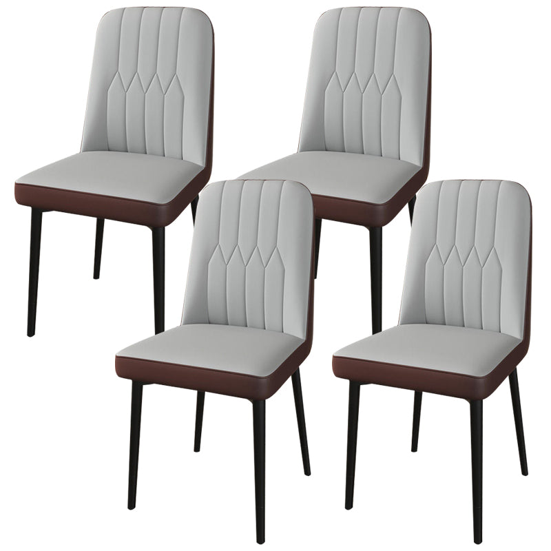 PU Leather Dining Chairs Parsons Armless Side Chair for Restaurant