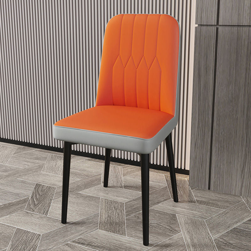 PU Leather Dining Chairs Parsons Armless Side Chair for Restaurant