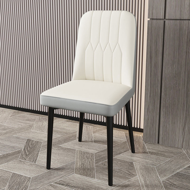 PU Leather Dining Chairs Parsons Armless Side Chair for Restaurant