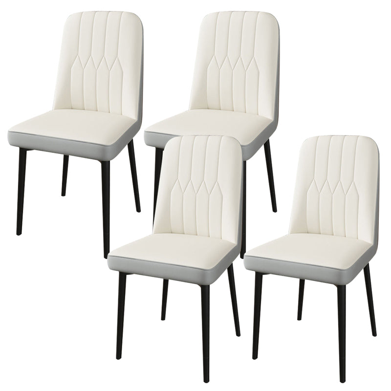 PU Leather Dining Chairs Parsons Armless Side Chair for Restaurant