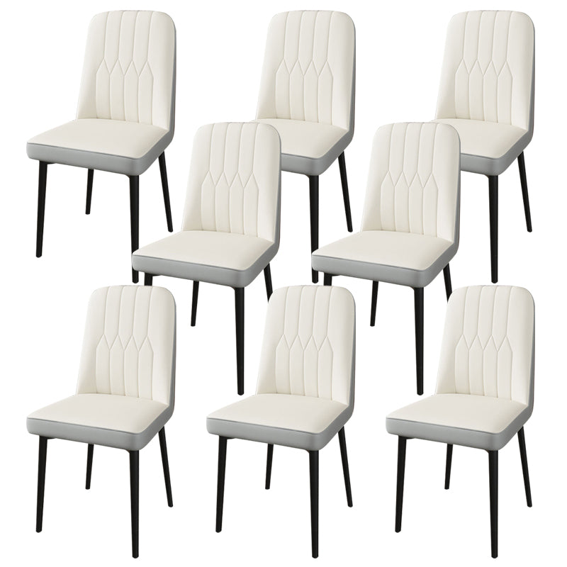 PU Leather Dining Chairs Parsons Armless Side Chair for Restaurant
