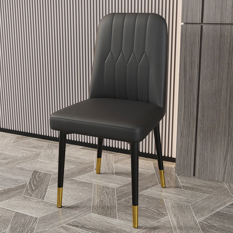 PU Leather Dining Chairs Parsons Armless Side Chair for Restaurant