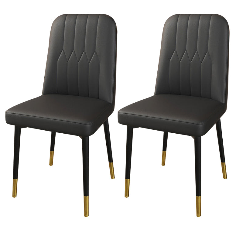 PU Leather Dining Chairs Parsons Armless Side Chair for Restaurant