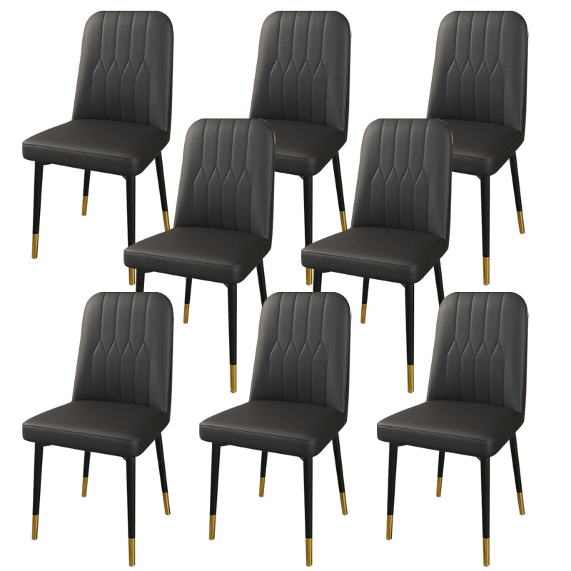 PU Leather Dining Chairs Parsons Armless Side Chair for Restaurant