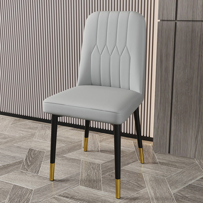 PU Leather Dining Chairs Parsons Armless Side Chair for Restaurant
