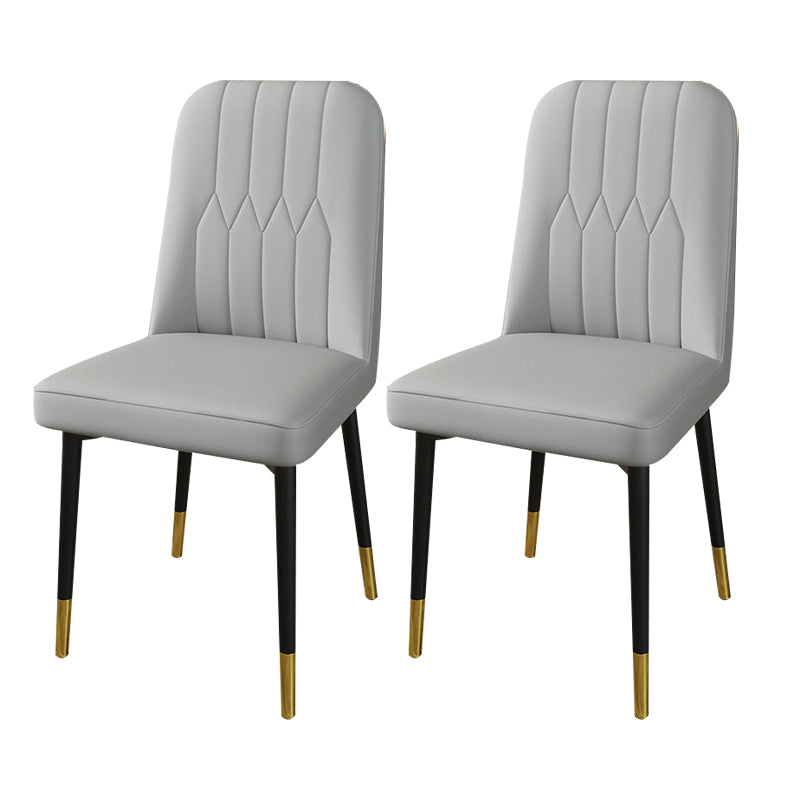 PU Leather Dining Chairs Parsons Armless Side Chair for Restaurant
