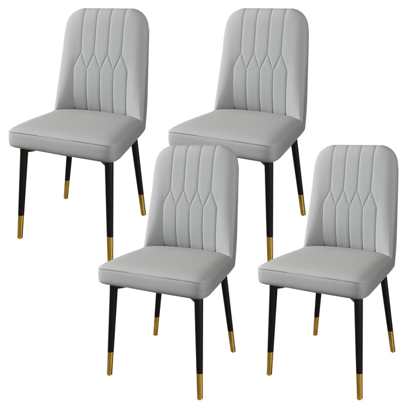 PU Leather Dining Chairs Parsons Armless Side Chair for Restaurant