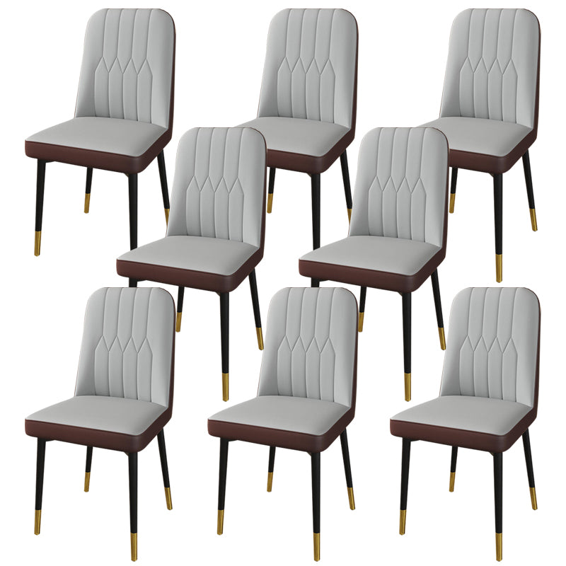 PU Leather Dining Chairs Parsons Armless Side Chair for Restaurant