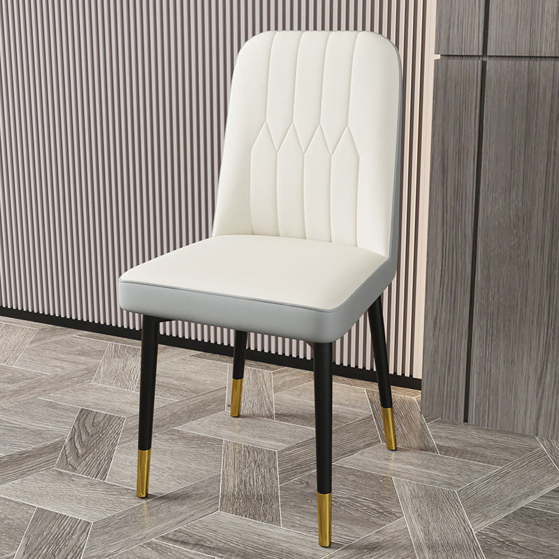 PU Leather Dining Chairs Parsons Armless Side Chair for Restaurant