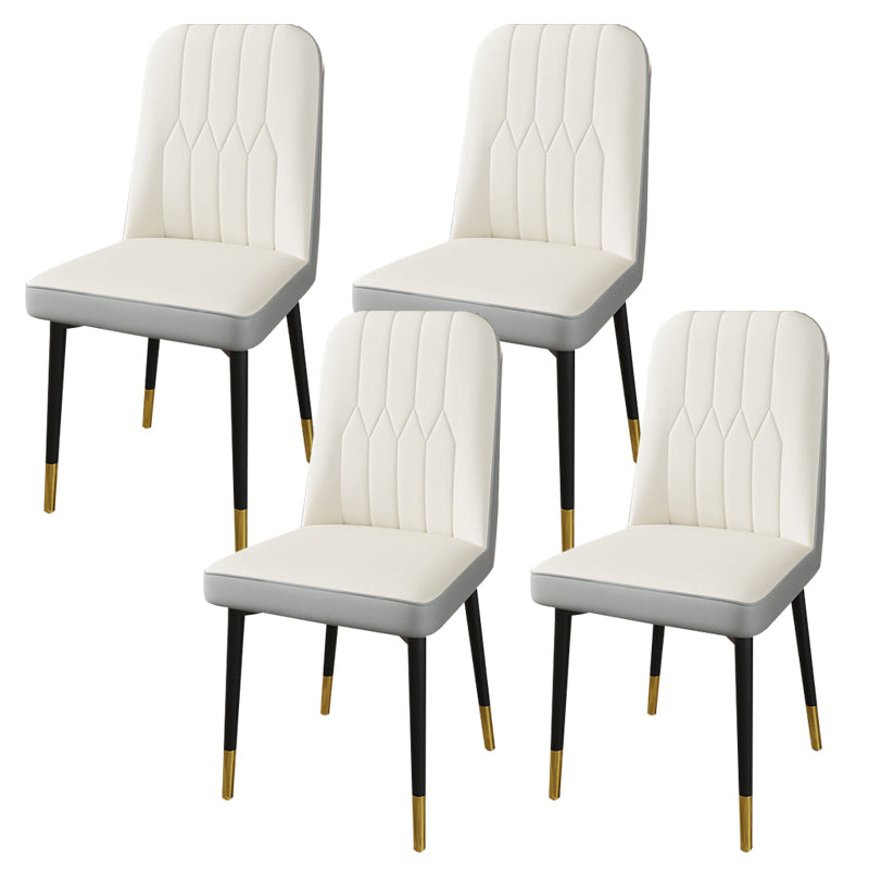 PU Leather Dining Chairs Parsons Armless Side Chair for Restaurant