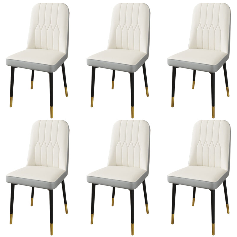 PU Leather Dining Chairs Parsons Armless Side Chair for Restaurant