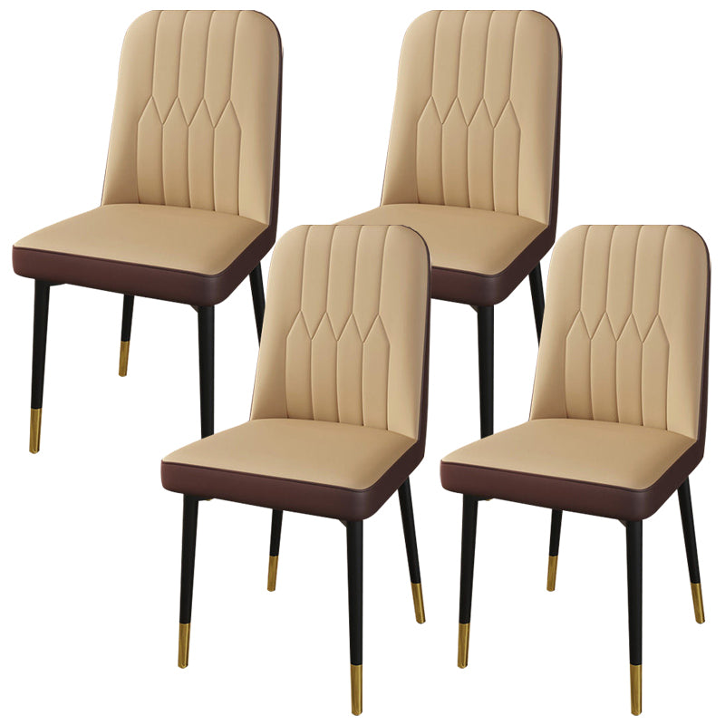 PU Leather Dining Chairs Parsons Armless Side Chair for Restaurant