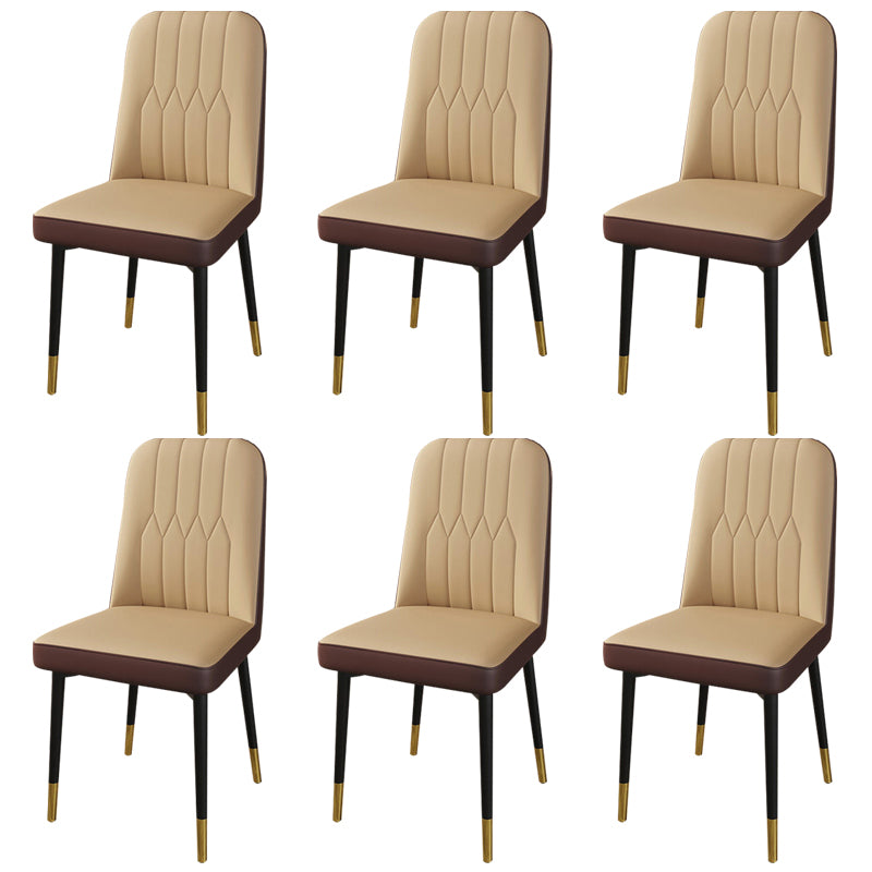 PU Leather Dining Chairs Parsons Armless Side Chair for Restaurant