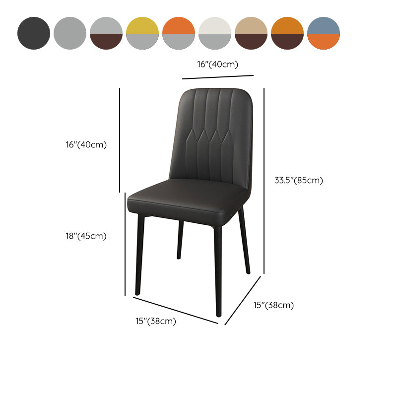 PU Leather Dining Chairs Parsons Armless Side Chair for Restaurant