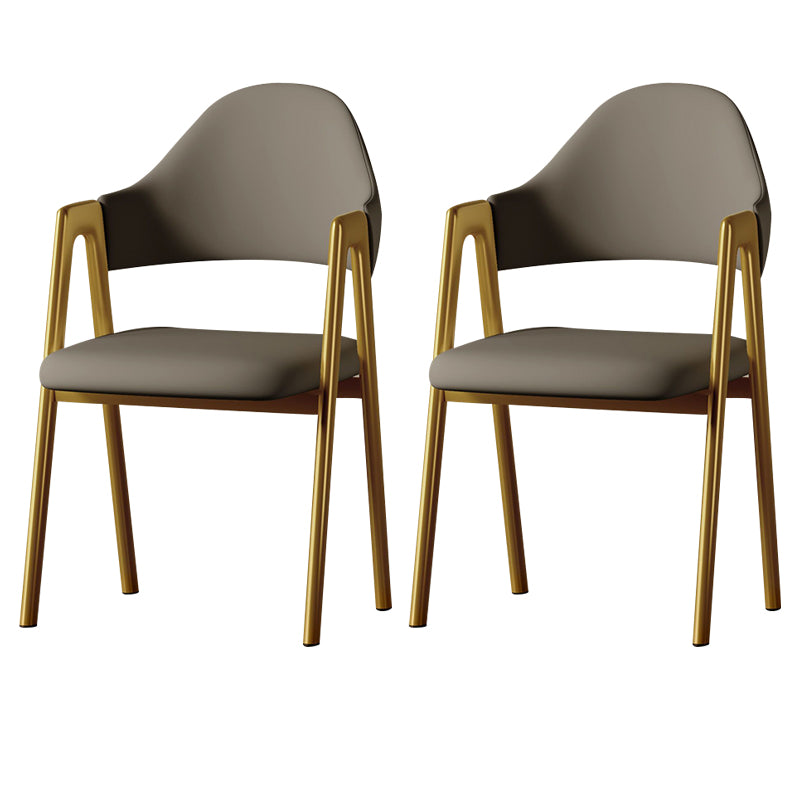 Glam Style Arm Chair 19.3" Wide Open Back Dining Side Chair Set