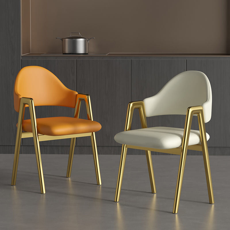 Glam Style Arm Chair 19.3" Wide Open Back Dining Side Chair Set