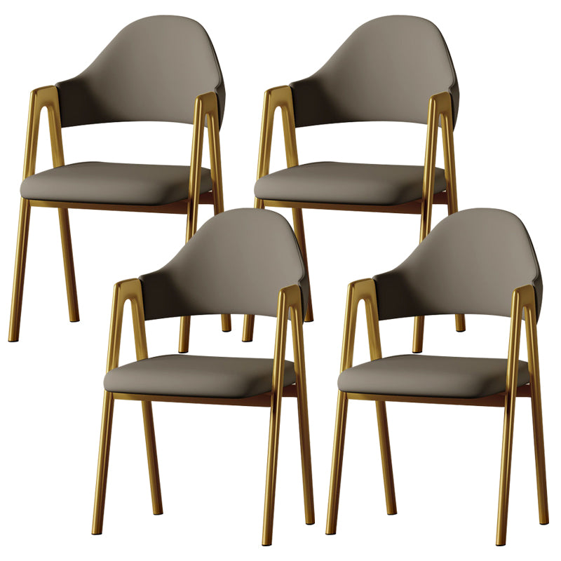 Glam Style Arm Chair 19.3" Wide Open Back Dining Side Chair Set