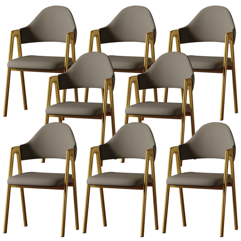 Glam Style Arm Chair 19.3" Wide Open Back Dining Side Chair Set