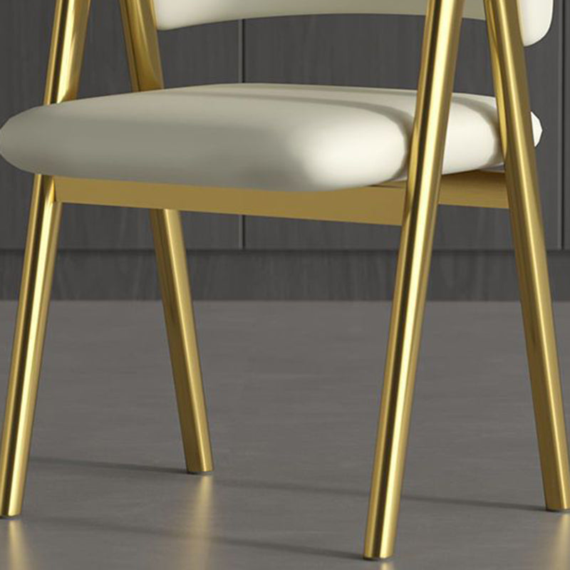 Glam Style Arm Chair 19.3" Wide Open Back Dining Side Chair Set