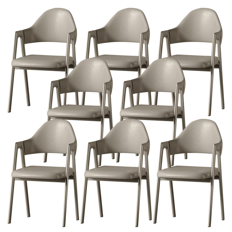 Glam Style Arm Chair 19.3" Wide Open Back Dining Side Chair Set