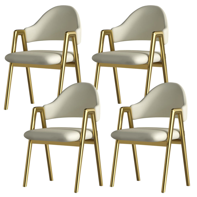 Glam Style Arm Chair 19.3" Wide Open Back Dining Side Chair Set