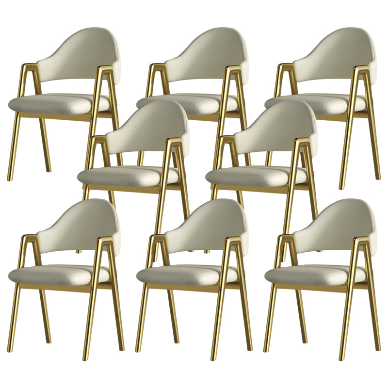 Glam Style Arm Chair 19.3" Wide Open Back Dining Side Chair Set