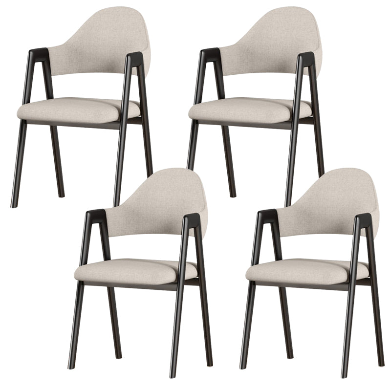 Glam Style Arm Chair 19.3" Wide Open Back Dining Side Chair Set