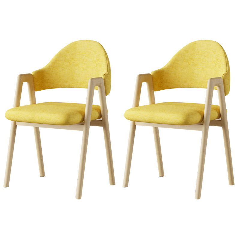 Glam Style Arm Chair 19.3" Wide Open Back Dining Side Chair Set