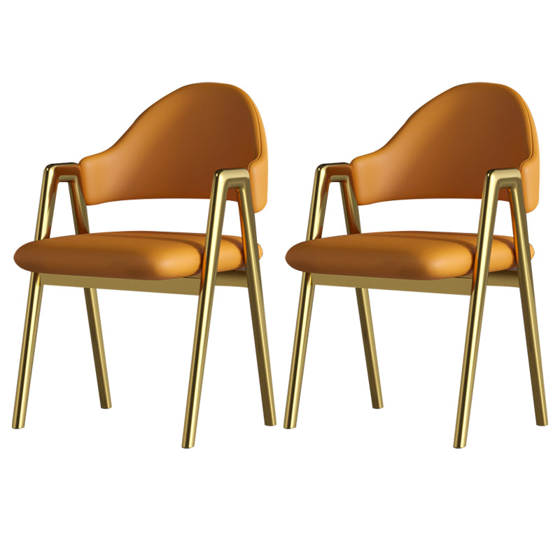 Glam Style Arm Chair 19.3" Wide Open Back Dining Side Chair Set