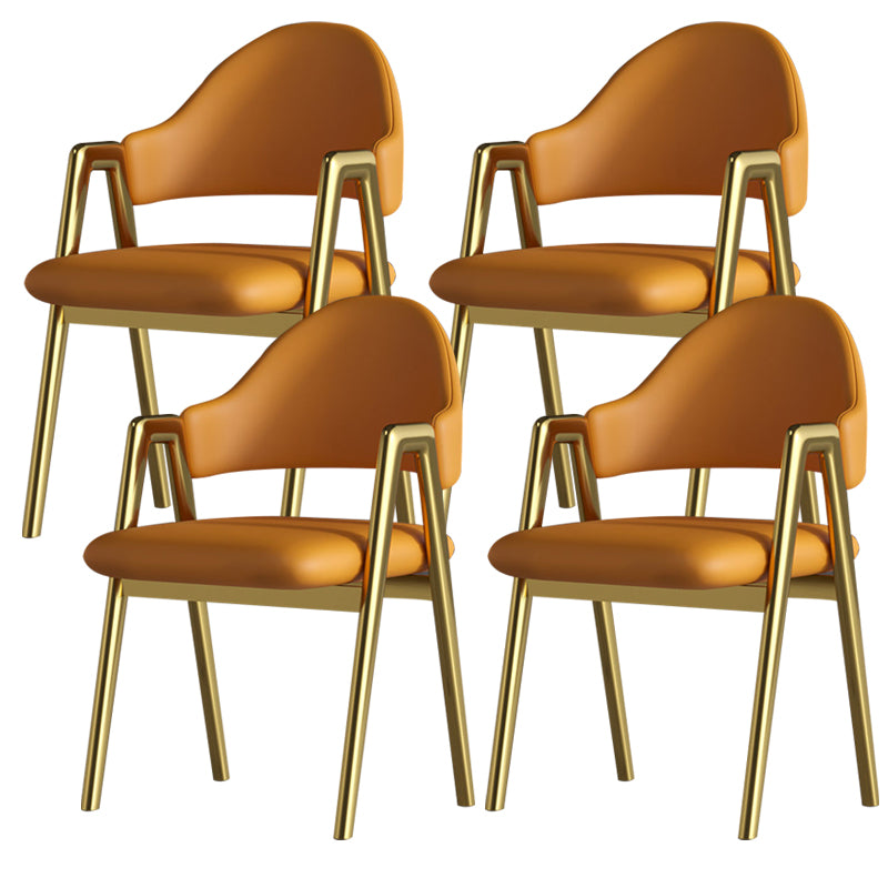 Glam Style Arm Chair 19.3" Wide Open Back Dining Side Chair Set