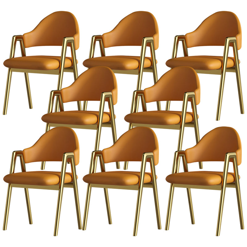 Glam Style Arm Chair 19.3" Wide Open Back Dining Side Chair Set