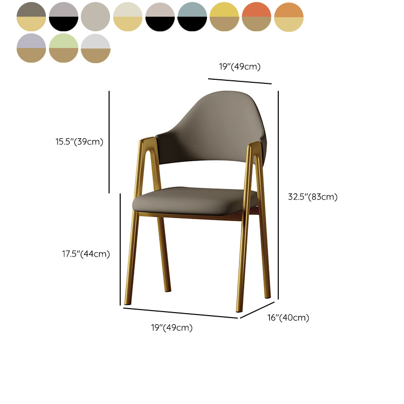 Glam Style Arm Chair 19.3" Wide Open Back Dining Side Chair Set