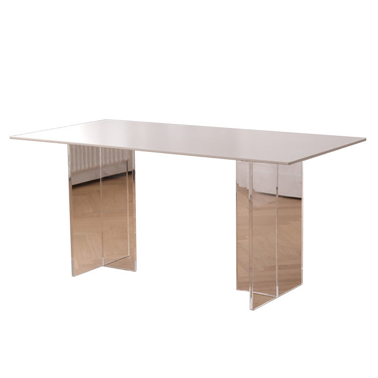Medieval Modern Stone Dining Table Double Pedestal Table for Kitchen