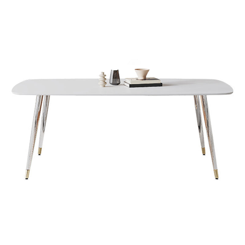 Medieval Rectangle Dining Table Sintered Stone Table with Plastic Legs