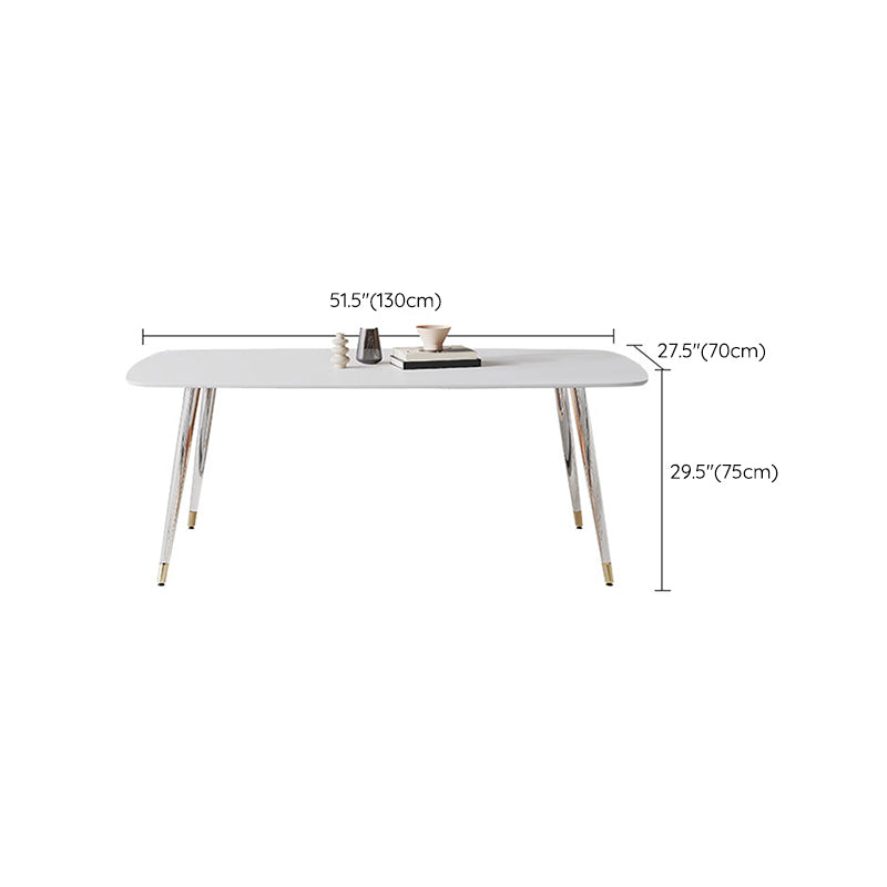 Medieval Rectangle Dining Table Sintered Stone Table with Plastic Legs