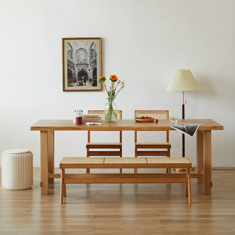 Modern Style Rectangle Dining Table Wood Table with Plastic Legs for Home