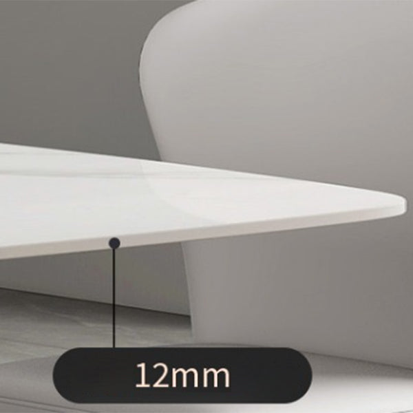 Industrial Style Rectangle Table Sintered Stone Dining Table with Metal Legs for Home